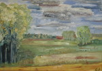 Landschaft auf der Geest - Öl auf Malmappe - 30x40 cm