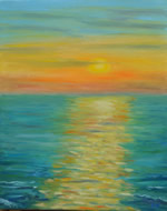 Sonnenuntergang Fehmarn - Öl auf Leinwand - 40x50 cm