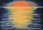 Sonnenuntergang Fehmarn II - Öl auf Leinwand - 50x70 cm